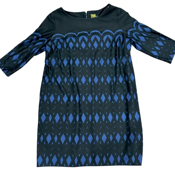 Taylor Woman Sheath Dress in blue and black with 3/4 sleeves | Size 16W - Picture 1 of 7